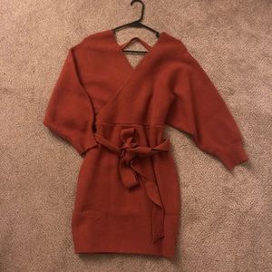 Cute orange sweater dress